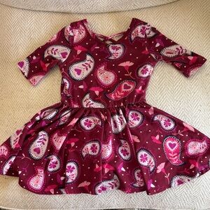 Dot Dot Smile Paisley Dress - Burgundy and Pink
